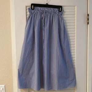 Tuckernuck Blue & White Striped CeCe Skirt Size M